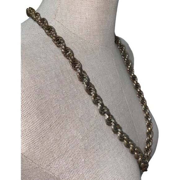 Necklace 30" Rope Chain Not Sterling Silver Possibly Artisan - Picture 4 of 4